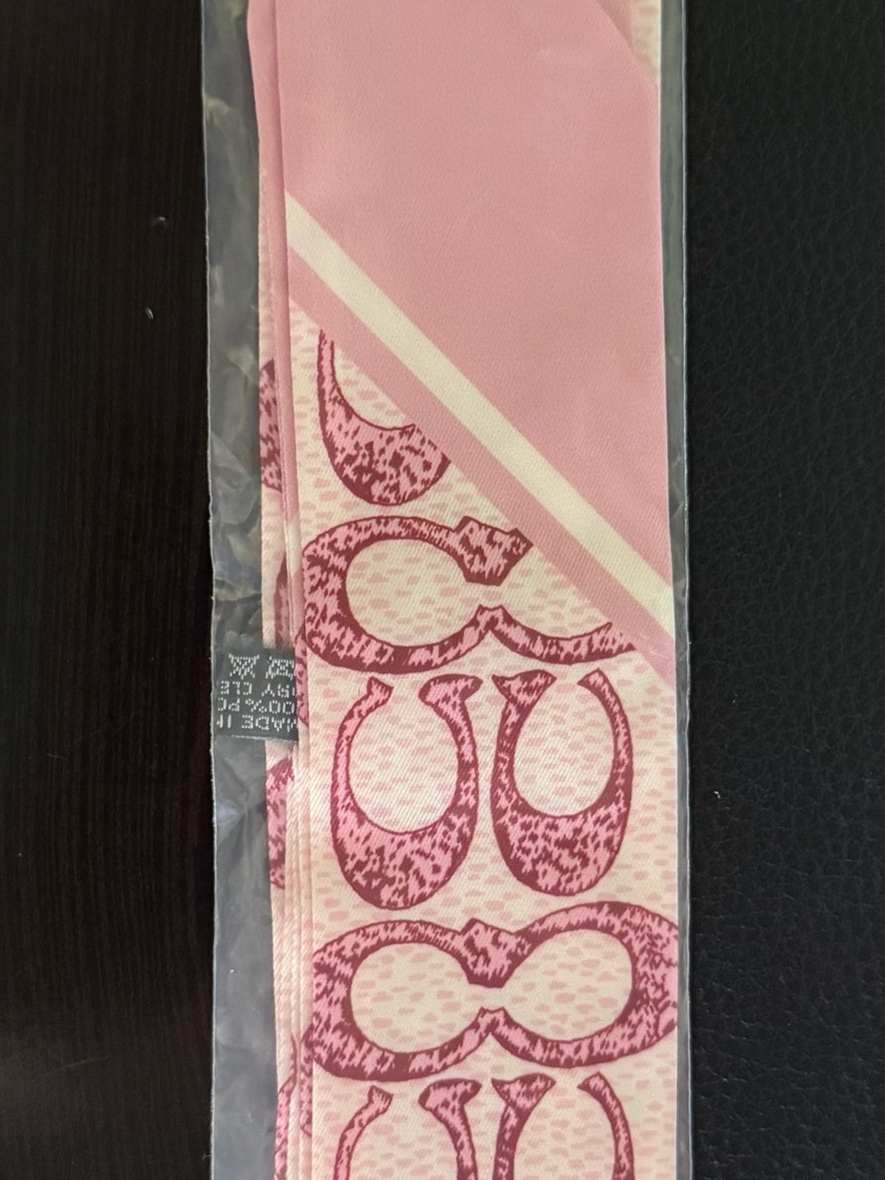 Authentic Coach Pink Patterned Twilly Scarf - Picture 2 of 2